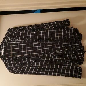 Calvin Klein long sleeve black pinstripe blouse.  Size Medium